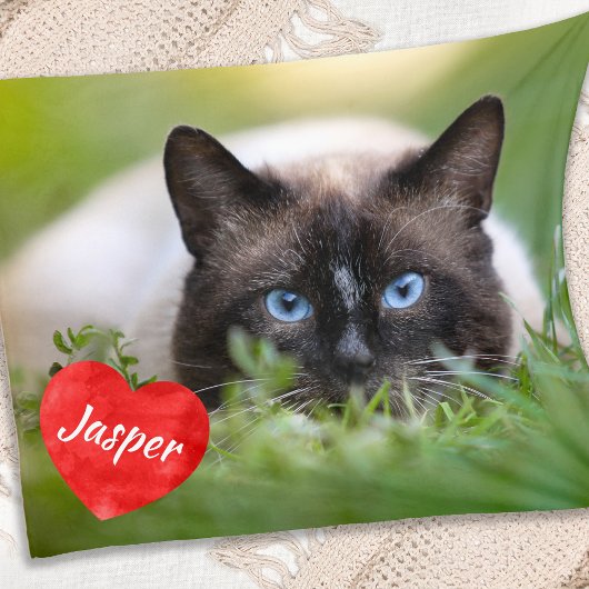 シックモダンペットフォトパーソナライズされた猫好き フリースブランケット