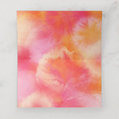 シックモダンホットピンクとオレンジ色のウォーター結婚カラー プレイスカード (内部開封)