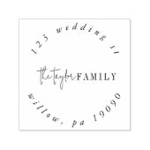 シックモダンホリデーカード円形アドレス セルフインキングスタンプ (デザイン)