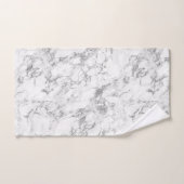 シックモダンホワイトグレーシルバーグレーグリッター大理石 バスタオルセット (ハンドタオル)