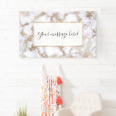 シックモダンホワイトゴールドフォイル大理石パターン 横断幕 (インサイチュ)