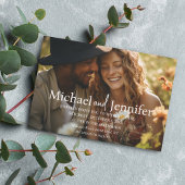 シックモダンホワイトタイポグラフィ結婚の写真 招待状