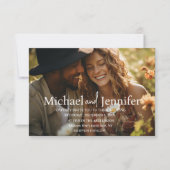 シックモダンホワイトタイポグラフィ結婚の写真 招待状 (正面)