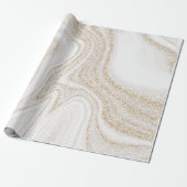 シックモダンホワイト大理石金ゴールドグリッター ラッピングペーパー (アンロールド)