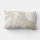 シックモダンホワイト大理石金ゴールドグリッター ランバークッション (裏面)