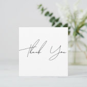 シックモダンホワイト&ブラックタイポグラフィフォト結婚ズ サンキューカード (スタンド正面)