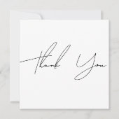 シックモダンホワイト&ブラックタイポグラフィフォト結婚ズ サンキューカード (正面)