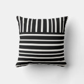 シックモダンホームはっきりしたデコ黒と白ストライプ色 クッション (裏面)