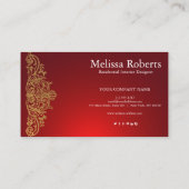 シックモダンホーム素朴インテリアデザインデコレータ 名刺 (裏面)