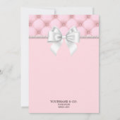 シックモダンボウ赤面ピンクティファニーベビーシャワー 招待状 (裏面)