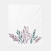 シックモダンボタニカルフローラ フリースブランケット (正面)