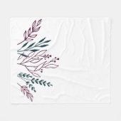 シックモダンボタニカルフローラ フリースブランケット (正面(横))