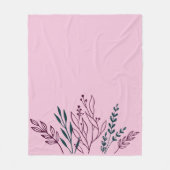 シックモダンボタニカルフローラ フリースブランケット (正面)