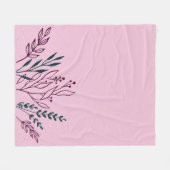 シックモダンボタニカルフローラ フリースブランケット (正面(横))