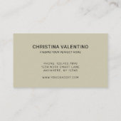 シックモダンボタニカル緑の名刺 名刺 (裏面)