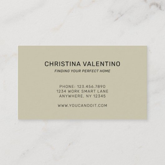 シックモダンボタニカル緑の名刺 名刺 (裏面)