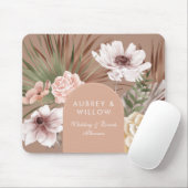 シックモダンボヘミアンウォーターカラーボホ花模様アーチ マウスパッド (マウス)