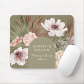 シックモダンボヘミアンウォーターカラーボホ花模様アーチ マウスパッド (マウス)