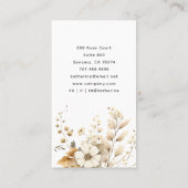 シックモダンボヘミアンウォーターカラーボホ花模様 名刺 (裏面)