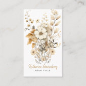 シックモダンボヘミアンウォーターカラーボホ花模様 名刺 (正面)
