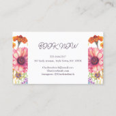 シックモダンボヘミアンウォーターカラーボホ花模様 名刺 (裏面)