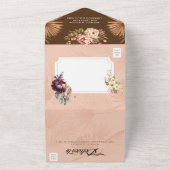 シックモダンボヘミアン水カラーフローラ結婚ズ オールインワン招待状 (外側)