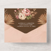 シックモダンボヘミアン水カラーフローラ結婚ズ オールインワン招待状 (裏面)