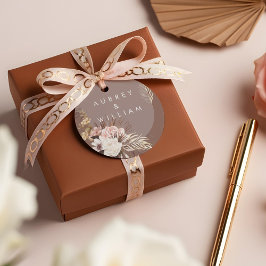 シックモダンボヘミアン水カラーフローラ結婚ズ フェイバータグ