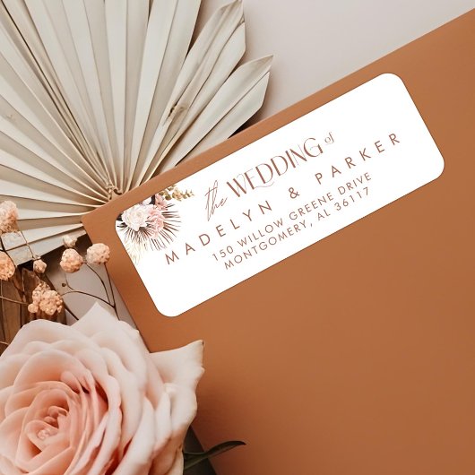 シックモダンボヘミアン水カラーフローラ結婚ズ ラベル