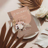 シックモダンボヘミアン水カラーフローラ結婚ズ 招待状