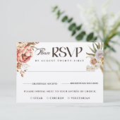 シックモダンボヘミアン水カラーフローラ結婚ズ 招待状 (スタンド正面)