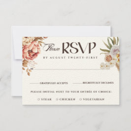 シックモダンボヘミアン水カラーフローラ結婚ズ 招待状