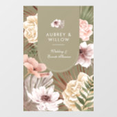 シックモダンボヘミアン水カラー花模様フォトアーチ ウィンドウサイン (シート)