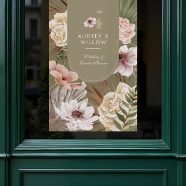 シックモダンボヘミアン水カラー花模様フォトアーチ ウィンドウサイン