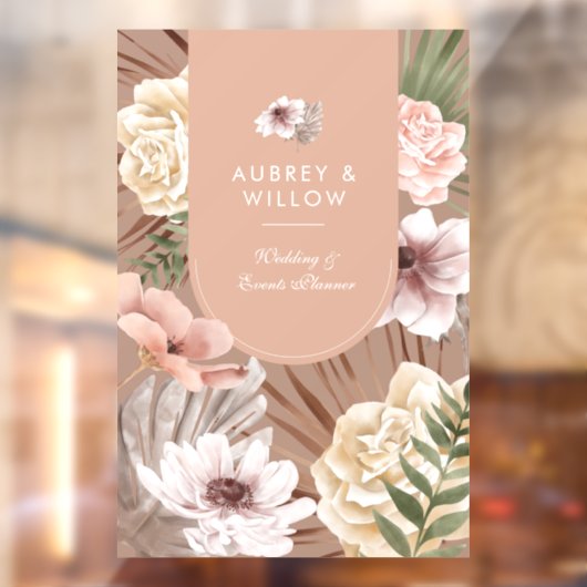 シックモダンボヘミアン水カラー花模様フォトアーチ ウィンドウサイン (シート2)