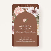 シックモダンボヘミアン水カラー花模様フォトアーチ バッジ (裏面)