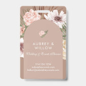 シックモダンボヘミアン水カラー花模様フォトアーチ バッジ (裏面)