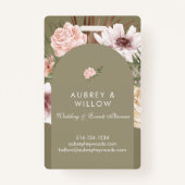 シックモダンボヘミアン水カラー花模様フォトアーチ バッジ (裏面)