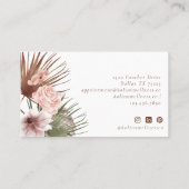 シックモダンボヘミアン水カラー花模様フォトアーチ 予約カード (裏面)