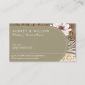 シックモダンボヘミアン水カラー花模様フォトアーチ 予約カード (正面)