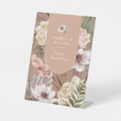 シックモダンボヘミアン水カラー花模様フォトアーチ 台座サイン (正面)