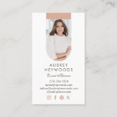 シックモダンボヘミアン水カラー花模様フォトアーチ 名刺 (裏面)