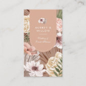 シックモダンボヘミアン水カラー花模様フォトアーチ 名刺 (正面)