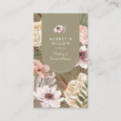 シックモダンボヘミアン水カラー花模様フォトアーチ 名刺 (正面)