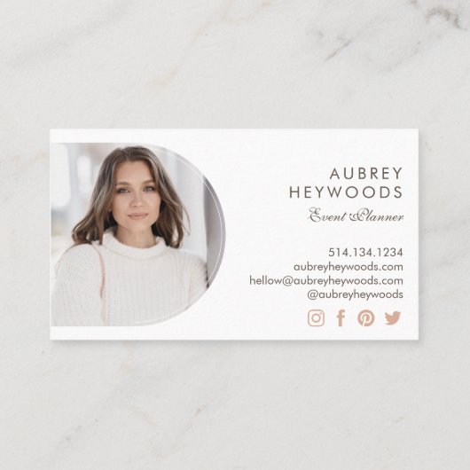 シックモダンボヘミアン水カラー花模様フォトアーチ 名刺 (裏面)