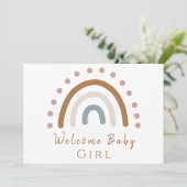 シックモダンボホエステティックレインボーウェルカムベビー カード (スタンド正面)