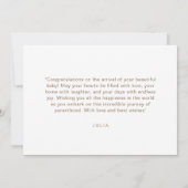 シックモダンボホエステティックレインボーウェルカムベビー カード (裏面)