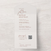 シックモダンボホクリームジャスト愛QRコード結婚ズ オールインワン招待状 (内側)