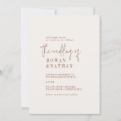 シックモダンボホクリームフォトバック結婚ズ 招待状 (正面)