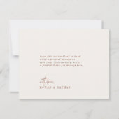 シックモダンボホクリームフラットズ結婚ズ サンキューカード (裏面)